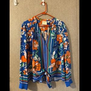 Maeve Elan Scarf Printed Blouse - Anthro - NWT